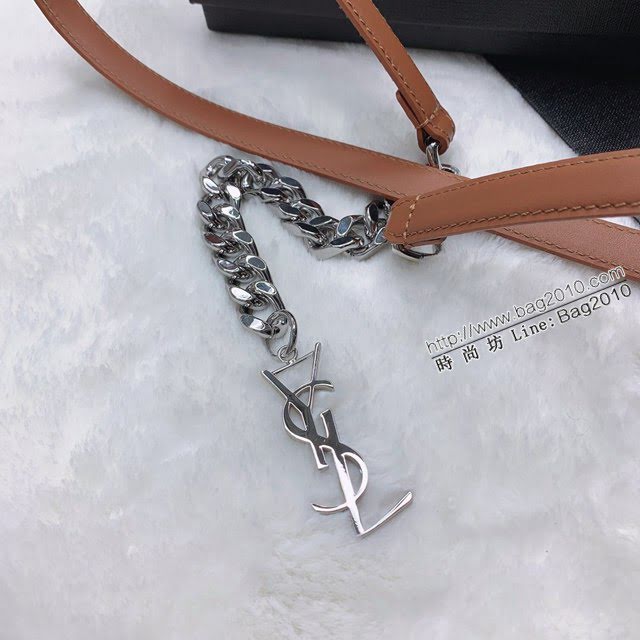 Saint Laurent女士皮帶 聖羅蘭YSL鏈條五金小牛皮腰帶  jjp2144